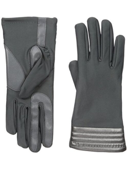 Women's Spandex Stretch Touchscreen Texting Cold Weather Gloves with Warm Fleece Lining and Metallic Details