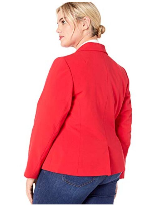 NINE WEST Women's 1 Button Notch Collar Stretch Jacket