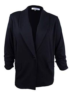 Women's Plus Size Knit 1 Button Shawl Collar Jacket