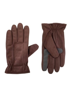 Mens Microfiber Touchscreen Texting Warm Lined Cold Weather Gloves with Water Repellent Technology