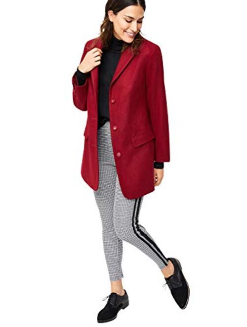 ellos Women's Plus Size Long Wool Blend Blazer