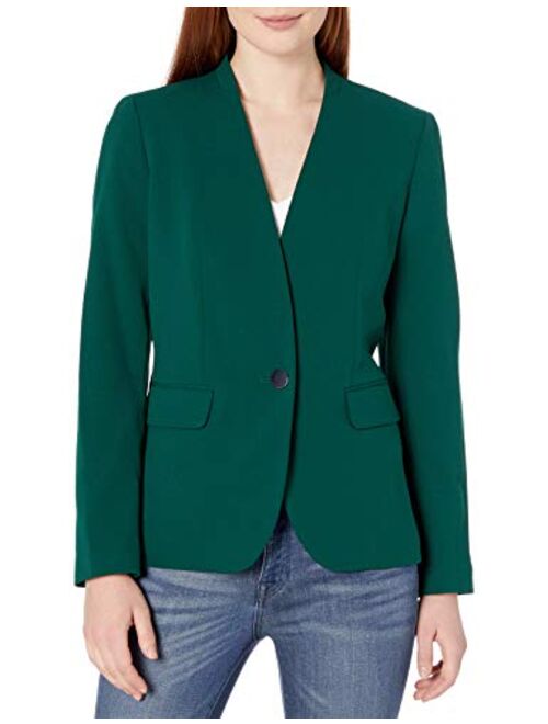 NINE WEST Women's 1 Button Stand Collar Jacket