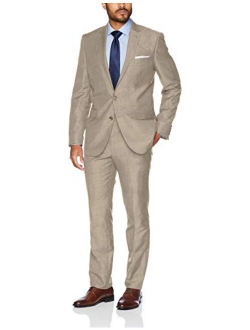 New York Men's Slim Fit Stretch Wool Suit