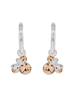 Minnie Mouse Birthstone Jewelry for Women and Girls, Minnie Mouse Crystal Hoop Earrings