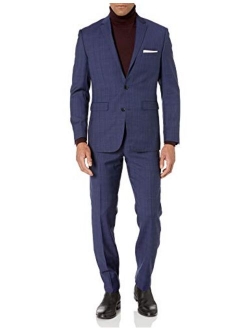 Men's Two Button Slim Fit Glen Plaid Suit