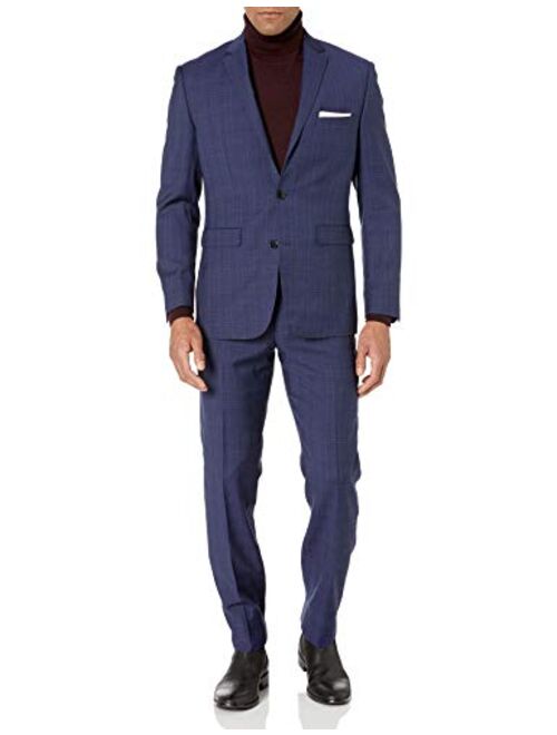 Vince Camuto Men's Two Button Slim Fit Glen Plaid Suit