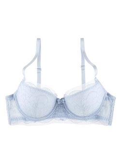 Undies.com Women's Classic Mesh and Lace Balconette Everyday Bra