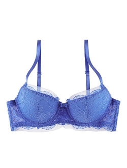 Undies.com Women's Classic Mesh and Lace Balconette Everyday Bra