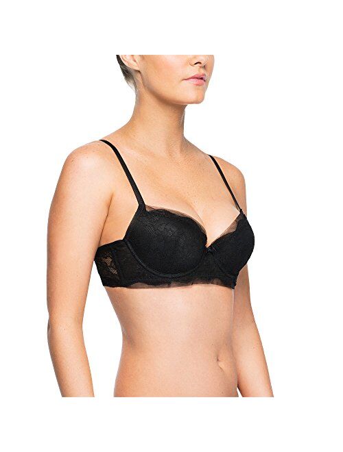 Undies.com Women's Classic Mesh and Lace Balconette Everyday Bra