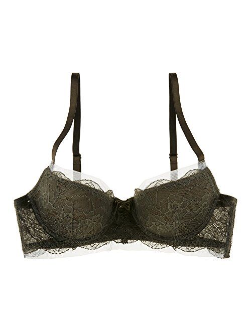 Undies.com Women's Classic Mesh and Lace Balconette Everyday Bra