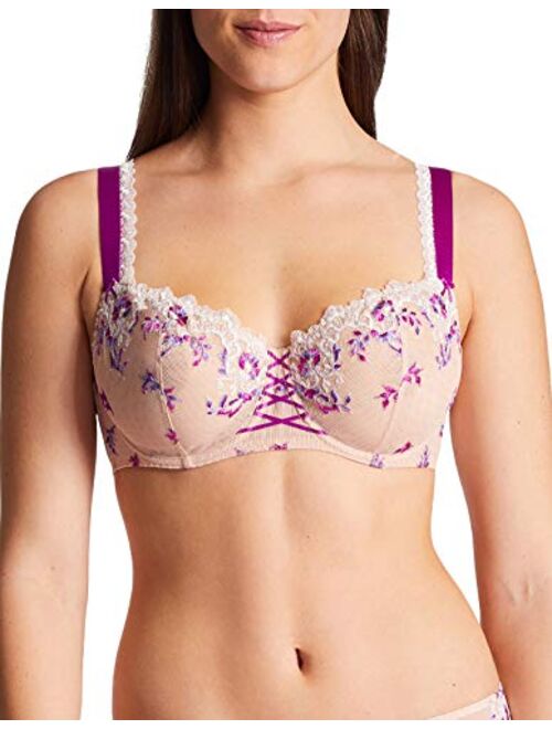 Aubade Women's Romance D'eté Half-Cup Floral Embroidery Bra Comfort Balconette