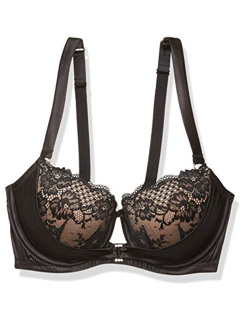 City Chic Women's Apparel Women's Plus Size Balconette Style Underwired Bra with Satin Side Detail