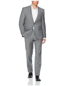 Men's Slim Fit 100% Wool Light Grey Solid Suit