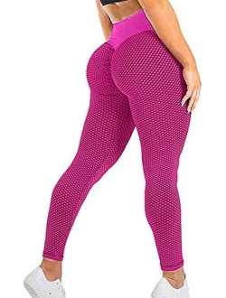 Women's High Waist Yoga Pants Scrunched Booty Leggings Workout Running Butt Enhance Textured Tights