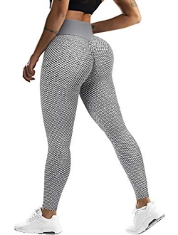 Women's High Waist Yoga Pants Scrunched Booty Leggings Workout Running Butt Enhance Textured Tights