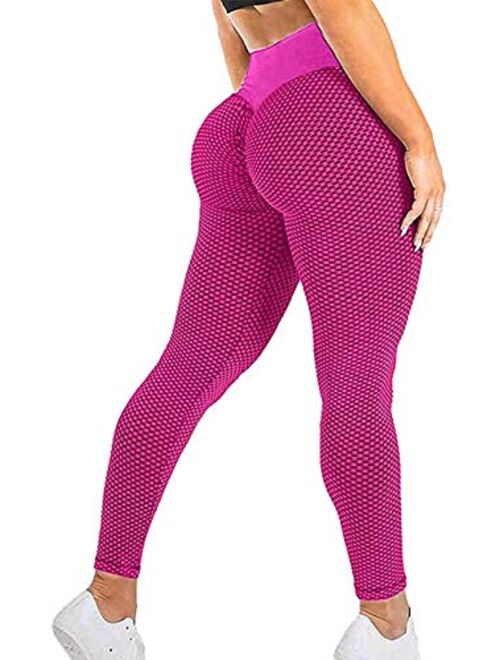 SEASUM Women's High Waist Yoga Pants Scrunched Booty Leggings Workout Running Butt Enhance Textured Tights