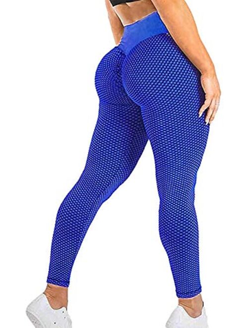 SEASUM Women's High Waist Yoga Pants Scrunched Booty Leggings Workout Running Butt Enhance Textured Tights