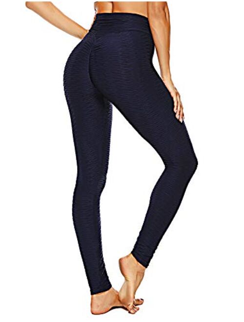 SEASUM Women's High Waist Yoga Pants Scrunched Booty Leggings Workout Running Butt Enhance Textured Tights