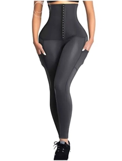 Women's High Waist Cincher Pants Tummy Control Waist Trainer Corset Leggings Hourglass Body Shaper