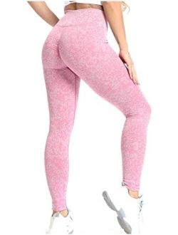 Women High Waisted Yoga Pants Seamless Stretch Workout Leggings Butt Lift Tummy Control