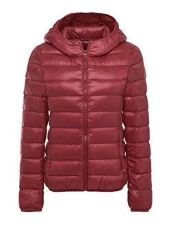 Women's Hooded Packable Ultra Light Weight Short Down Jacket Parka Insulated Coat