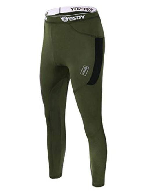 EXEKE Men's Thermal Underwear Set Fleece Lined Long Johns Warm Athletic Base Layer Top & Bottom