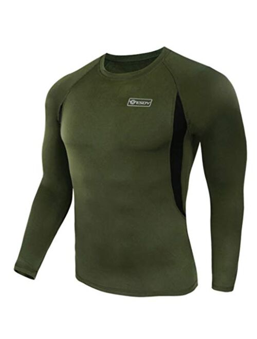 EXEKE Men's Thermal Underwear Set Fleece Lined Long Johns Warm Athletic Base Layer Top & Bottom