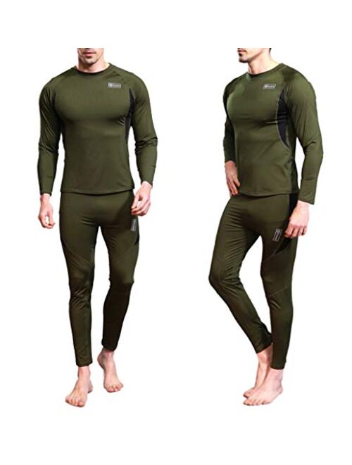 EXEKE Men's Thermal Underwear Set Fleece Lined Long Johns Warm Athletic Base Layer Top & Bottom