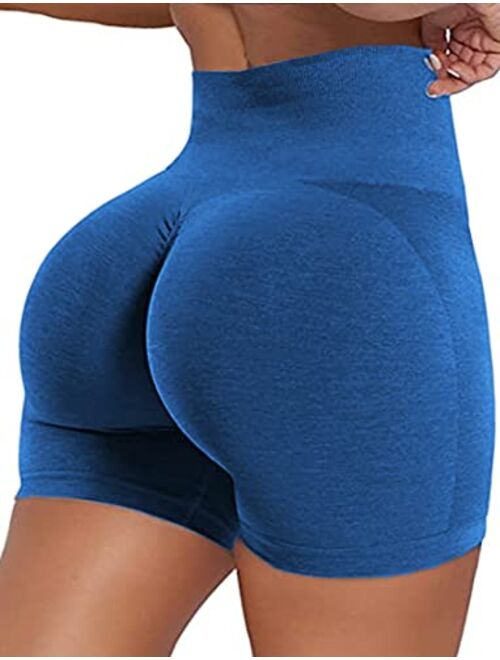 SEASUM Women Seamless Yoga Shorts Workout High Waisted Butt Contour Tummy Control