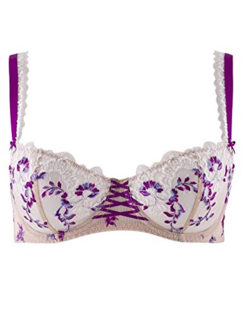 Aubade Women's Romance D'eté Half-Cup Floral Embroidery Bra Balconette