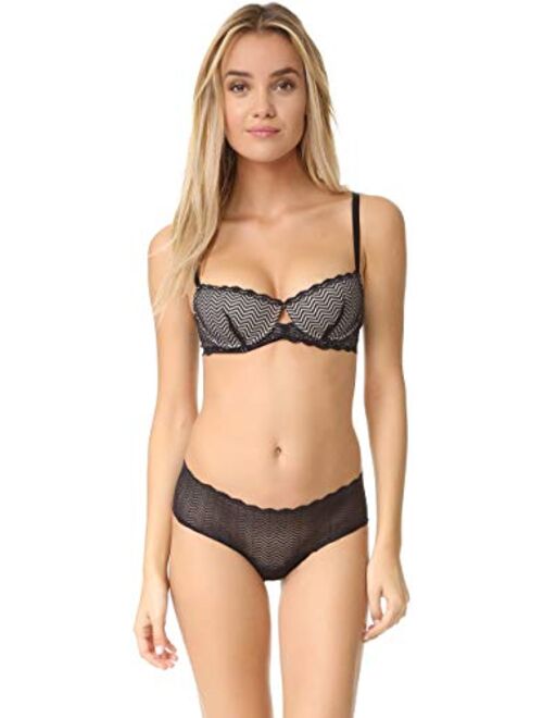 Cosabella Women's Sweet Treats Geo Balconette Bra, Black, 32B