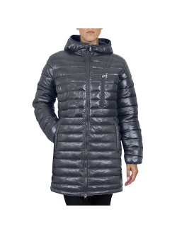 Womens Classic Long Puffer Jacket With Hood