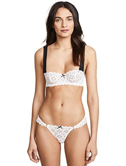 Fleur du Mal Women's Crochet Lace Balconette Bra