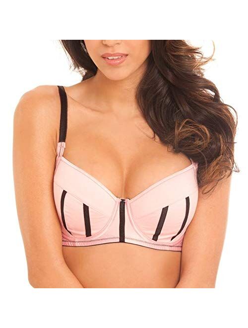 MIERSIDE Women Plus Size Lightly Padded Underwire Pink Balconette Bra