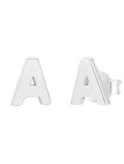 14K Gold Plated Sterling Silver Alphabet Letter Earrings | Personalized Initial Earrings for Girls