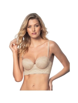 Laced Balconette Push-Up Bra with Wide Underbust Band