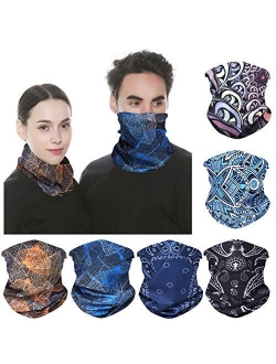 FAYBOX 6pcs Magic Wide Wicking Headbands Outdoor Headwear Bandana Sports Scarf Tube UV Face Mask for Workout Yoga Running Hiking Riding Motorcycling