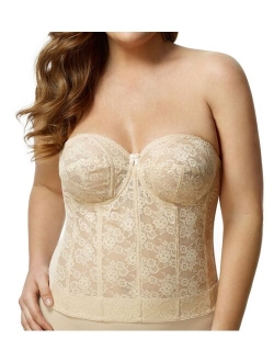 Women's Elila 6621 Lace Strapless Longline Bra