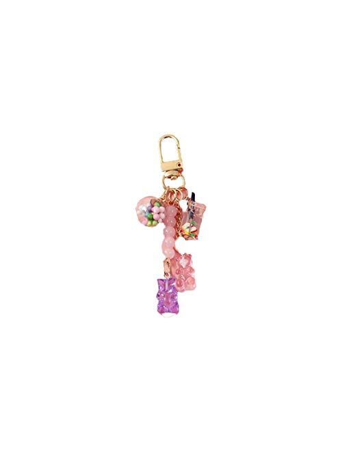 Tlwangl Keychain Bear Key Chain Cute Resin Gummy Bear Keychains for Candy Color Animal Bear Charms Girls Jewelry Keyring Pendant (Color : Purple)