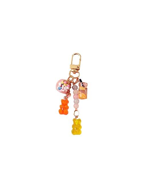 Tlwangl Keychain Bear Key Chain Cute Resin Gummy Bear Keychains for Candy Color Animal Bear Charms Girls Jewelry Keyring Pendant (Color : Purple)