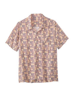 Ks Island By Kingsize Men's Big & Tall Ks Island Tropical Rayon Short-Sleeve Shirt