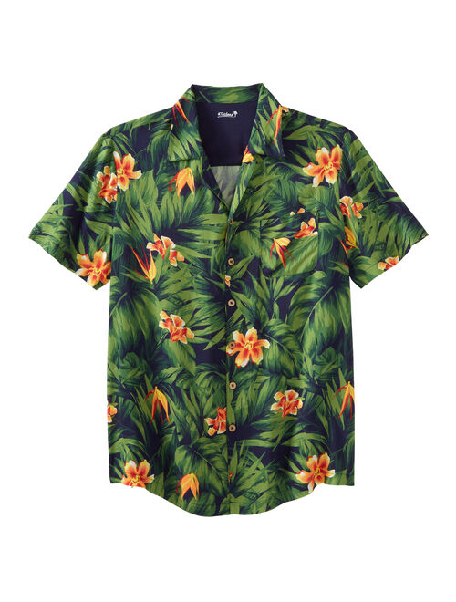 Ks Island By Kingsize Men's Big & Tall Ks Island Tropical Rayon Short-Sleeve Shirt