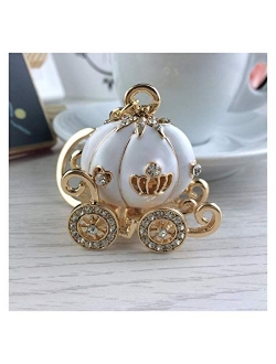 Novelty Accessories Fantasy Pumpkin Carriage for Hallowmas Fairy Tale Keychain Purse Bag Buckle Handbag Pendant for Car Keyring Holder Creativity