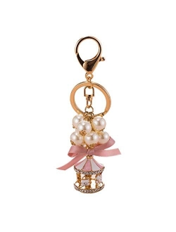 YSHSPED Carousel Keychain, New Exquisite String Carousel Key Holder