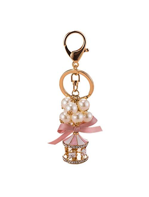 YSHSPED Carousel Keychain, New Exquisite String Carousel Key Holder