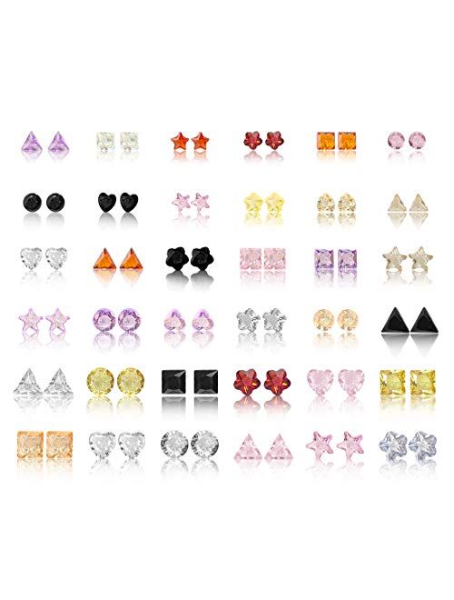 tmtonmoon Stud Earrings Set Colorful Cute Flower Earrings Set Toddler Hypoallergenic Jewelry for Women Girls Children Kids