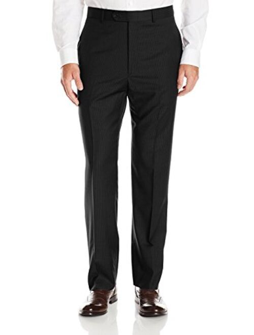 Luciano Natazzi Men's Two Button Pinstripe Modern Fit Suit 2 Piece Jacket Pant