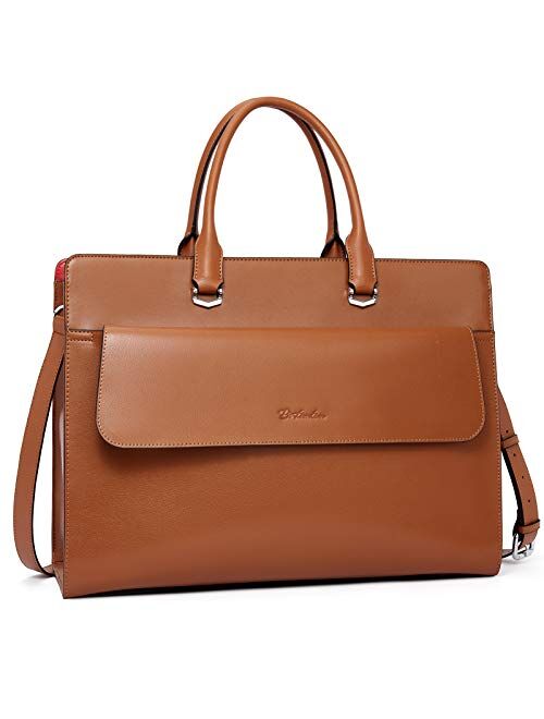 BOSTANTEN Briefcase for Women 15.6 Inch Laptop Shoulder Bag Leather Business Messenger Bags