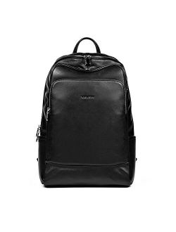 Leather Backpack College Laptop Travel Camping Computer Shoulder Bag Gym Sports Backpacks For Men Black