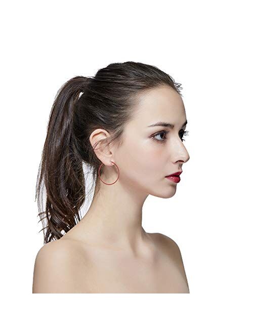 Hypoallergenic Extra Large Basketball Hoop Earrings for Women Men - Big Thin Hoop Earrings